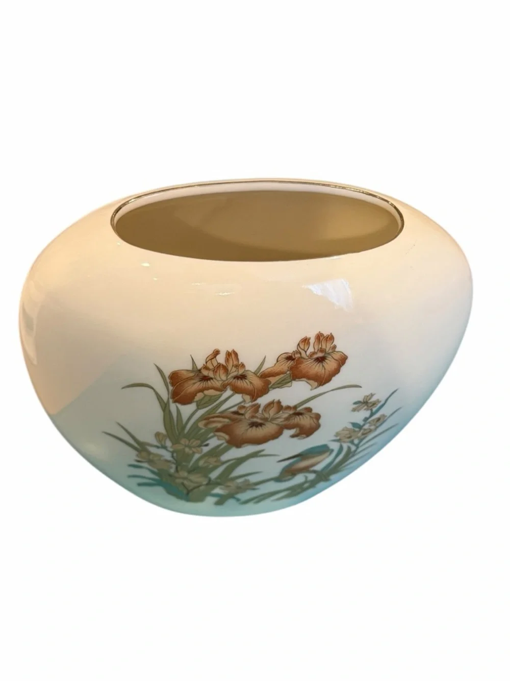Shaddy VINTAGE 1980s Japanese Porcelain Hand-Painted Pillow Vase